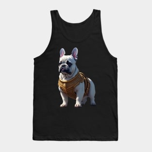 Badass Frenchie in Golden Armor Tank Top